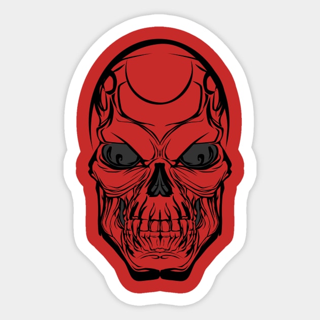 Alien Skull Sticker by viSionDesign